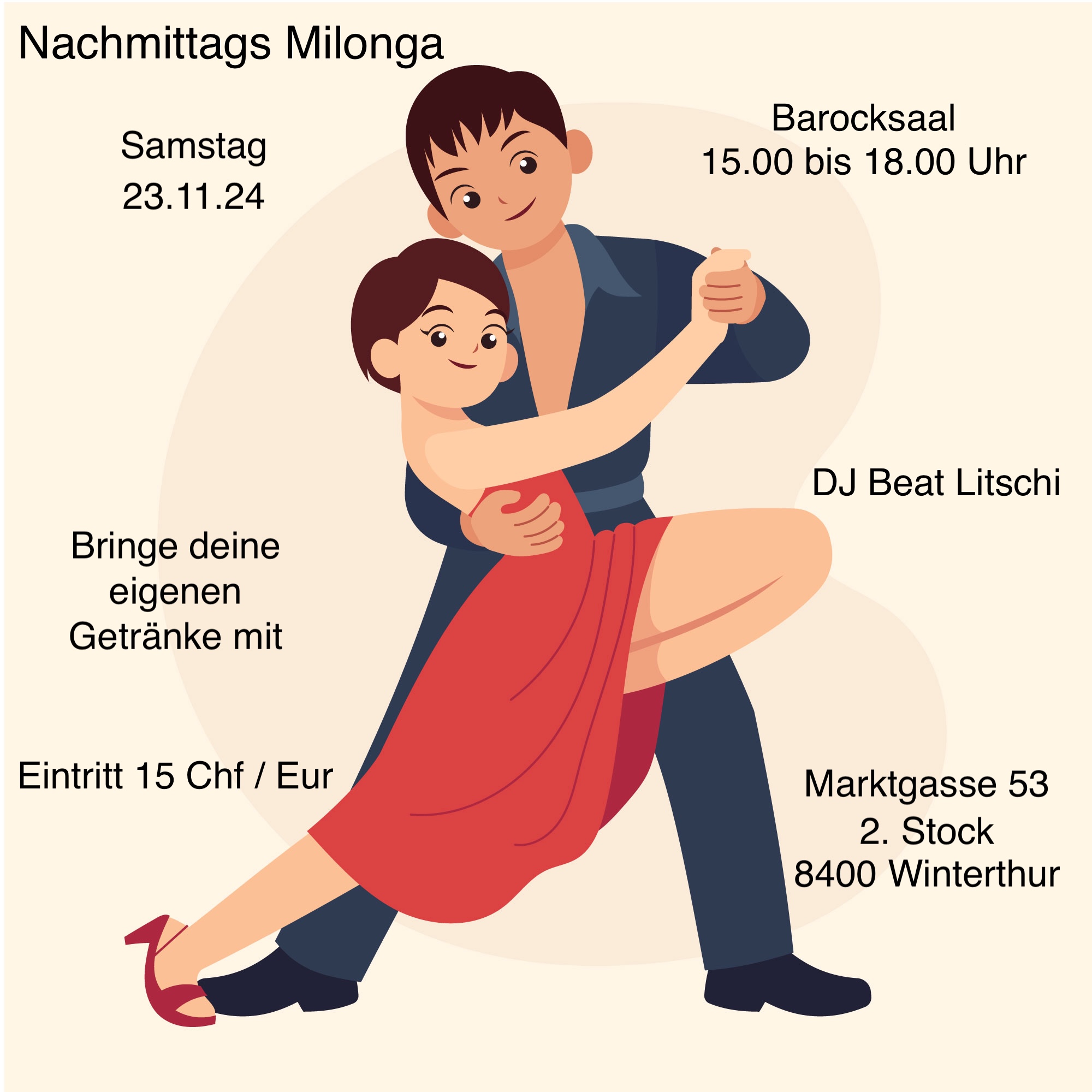 Nachmittags Milonga im Barocksaal