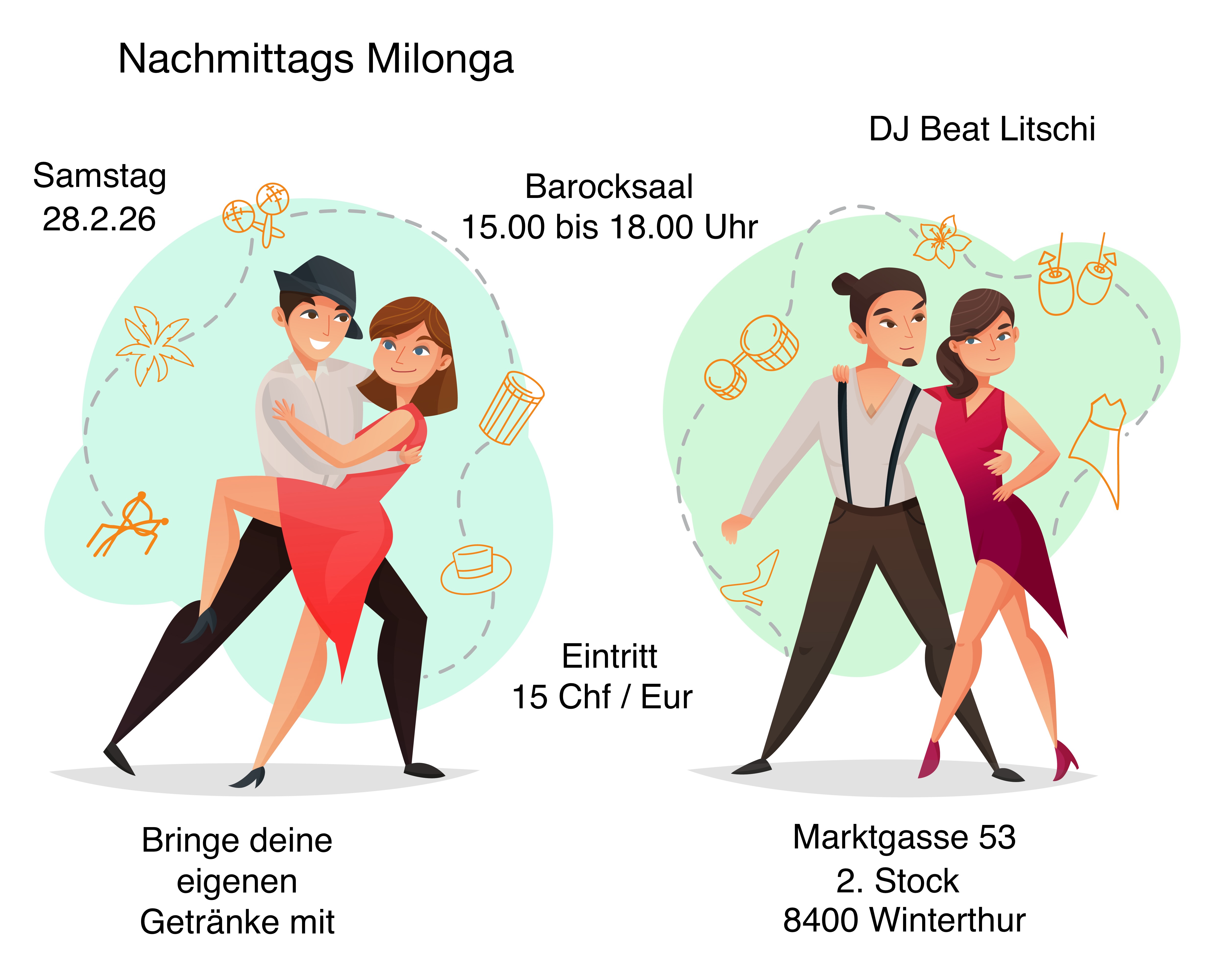 Nachmittags Milonga im Barocksaal